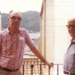 El filòleg Josep Roca-Pons i J.V. Foix al Port de la Selva, 1978.